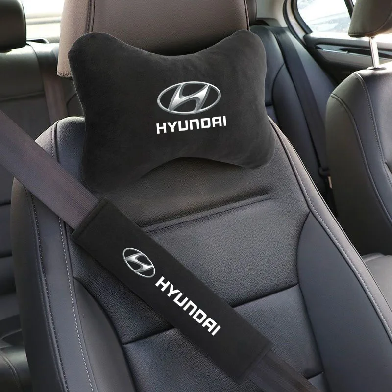 

For Hyundai Tucson IX35 I30 I20 Kona Veloster I40 Car Headrest Neck Pillows Seat Belt Protector Shoulder Pad Auto Accessories