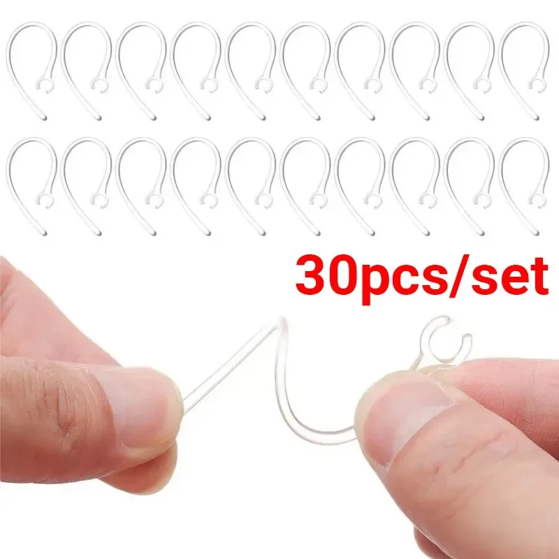 10/30pcs Bluetooth Kopfhörer transparent Silikon Ohr haken Loop Clip Headset Ohr haken Ersatz Kopfhörer Zubehör 6mm