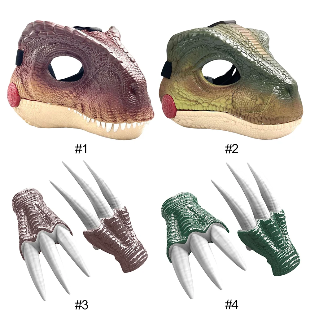 3D Dinosaur Mask with Dinosaur Scream Lifelike Dinosaur Mask Headwear Raptor Dinosaur Mask for Halloween Carnival Party