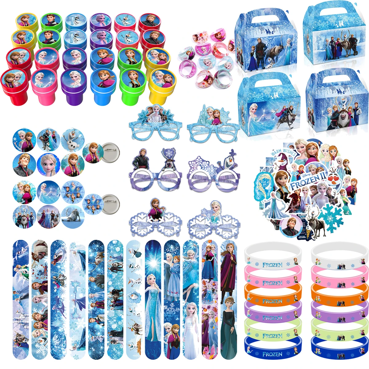 

Frozen Anna Elsa Princess Party Favors Gifts Bag Stamps Stickers Children's Birthday Souvenirs Decoration Supplies Goodie Bag