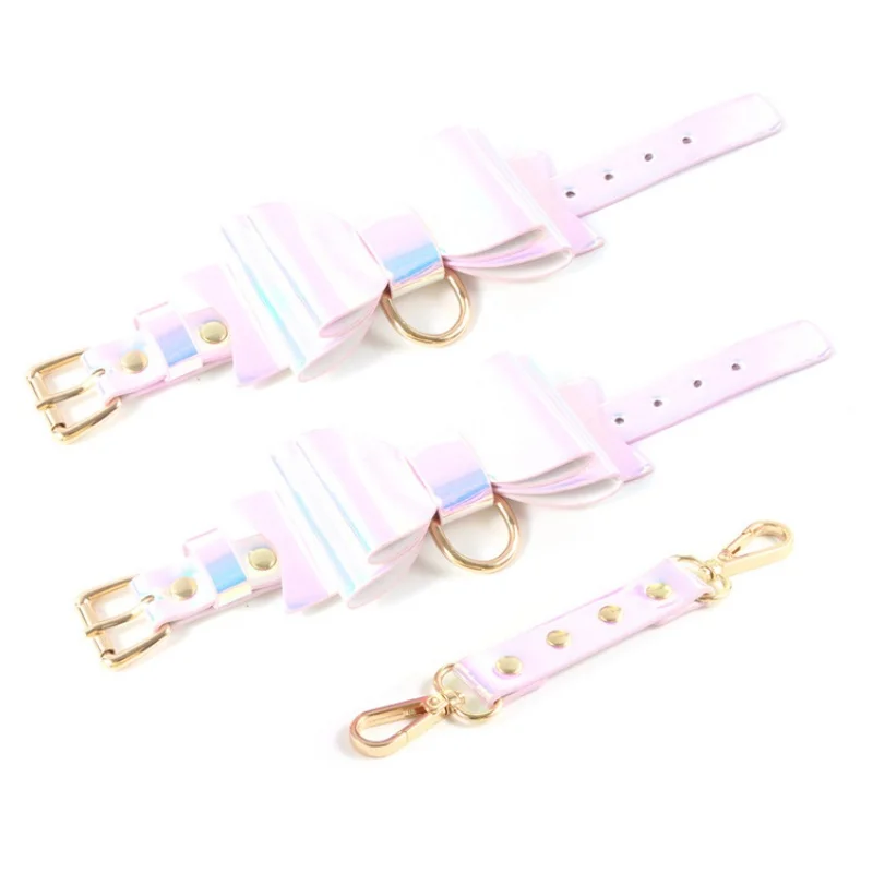 Ensemble de couvre-chef de Cosplay en cuir scintillant, Costumes Sexy, bandeau ras du cou, masque pour adultes hommes/femmes, jeu de rôle, fête, 5 pièces/ensemble