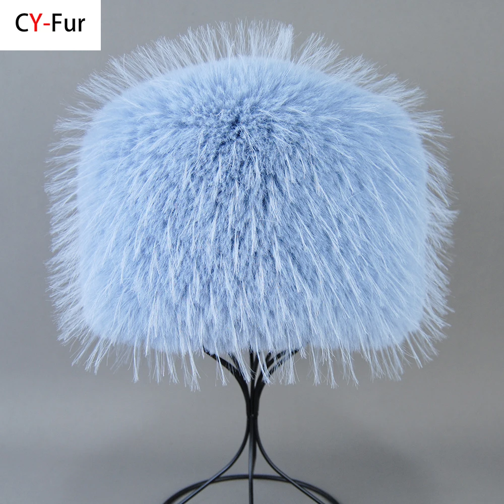 Autumn and Winter 2024 New Women\'s Fashion False Raccoon Fur Cap Russian False Fur Hat False Raccoon Fur Hats Dome Mongolian Hat