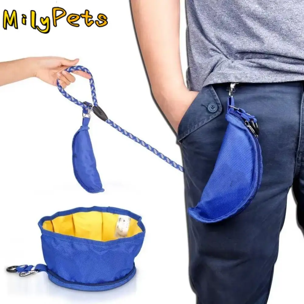 

Portable With Carabiner Folding Pet Bowl Collapsible Waterproof Puppy Food Container Water Food Feeder Bowl Outdoor Travel