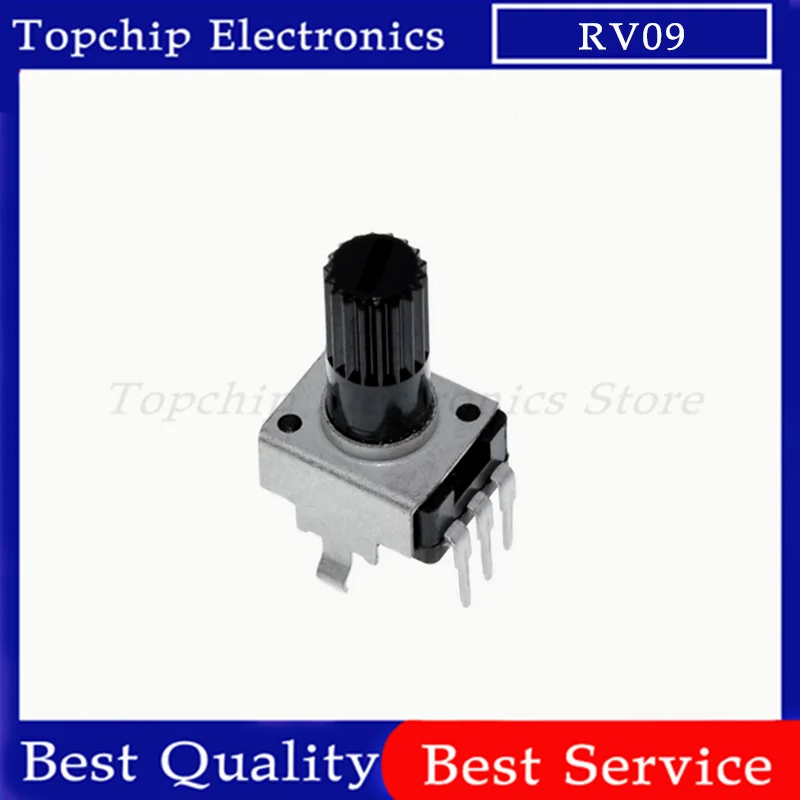 10pcs RV09 Vertical 12.5mm Shaft 1k 2k 5k 10k 20k 50k 100k 0932 Adjustable Resistor 9 Type 3pin Seal Potentiometer