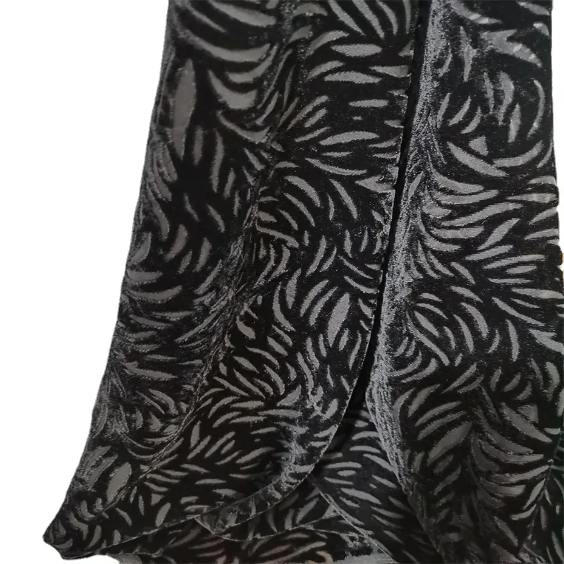 1meter Floral Hollow Velour Fabric Plain Brocade Burnt-out Velvet Fabric Burnt Flower Women Clothing Fabric for Sewing