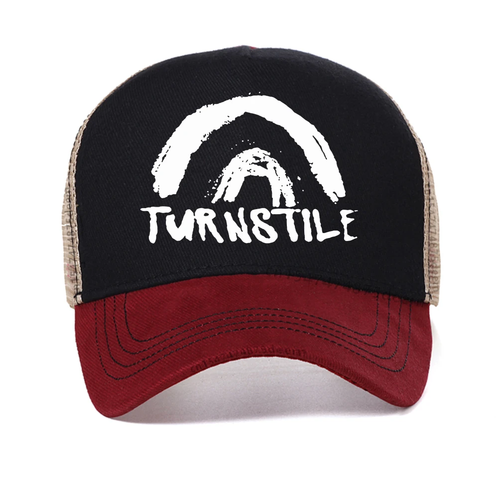 

Turnstile DOUBLE RAINBOW print cool baseball cap Turnstile Band caps Unisex Graphic Rock Causal hat fashion Breathable sun hats