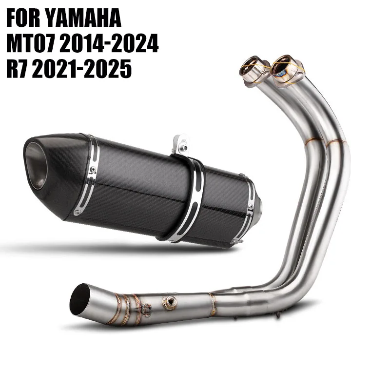 

Полный комплект нижней выхлопной системы мотоцикла, глушитель R77 с передней трубой DB Killer Connect для Yamaha MT07 2014-2024 R7 2021-2025