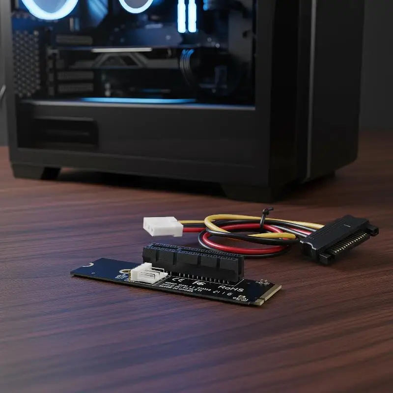 M.2 Key-M to PCIe 4.0 X4 Expansion Adapter High Performance Riser Converter Card for DIY Desktop SSD Installation
