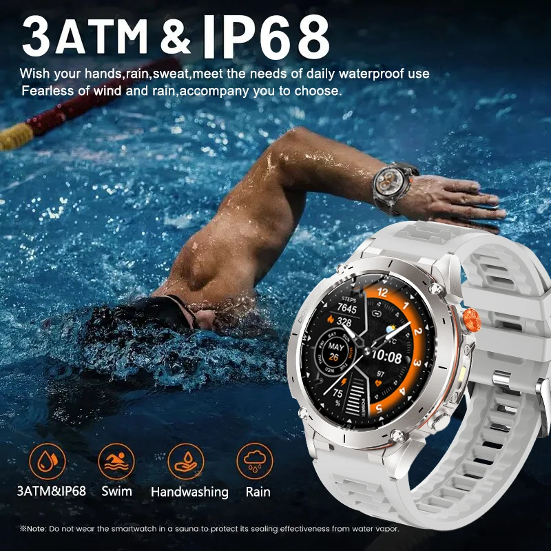 2025 Outdoor Military GPS Smart uhr Männer 3ATM Wasserdichte Bluetooth Anruf 730 mAh Kompass Fitness Smartwatches Für Xiaomi Huawei