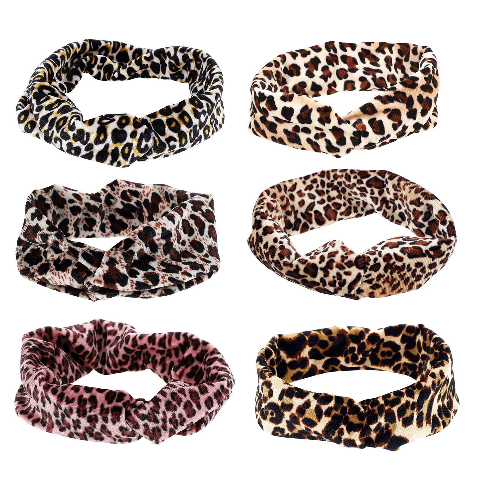 

6pcs Leopard Print Sweat Headband for Women Golden Velvet Elastic Workout Hair Band Running Yoga Sports Sweatbands Lightweight