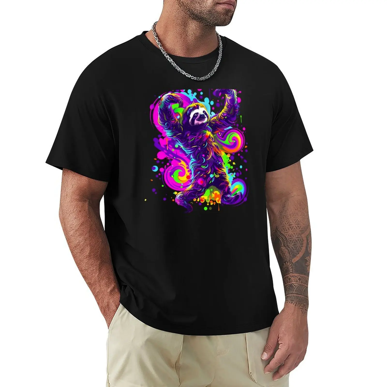 Dancing Sloth Shirt T-Shirt Plus Size Workout Short Sleeve Top