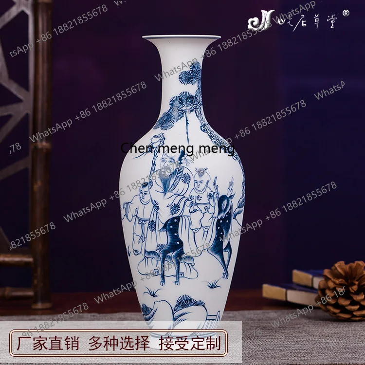 

Hand painted blue and white beauty bottle Jingdezhen ceramic small vase blue and white porcelain factory direct sales