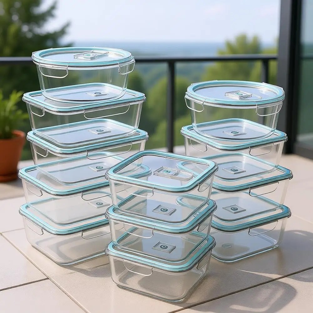 

24 Pc Airtight Glass Food Storage Containers - Freezer to Oven Safe - Steam Release BPA Free - Airtight Bento Boxes - Leak Proof