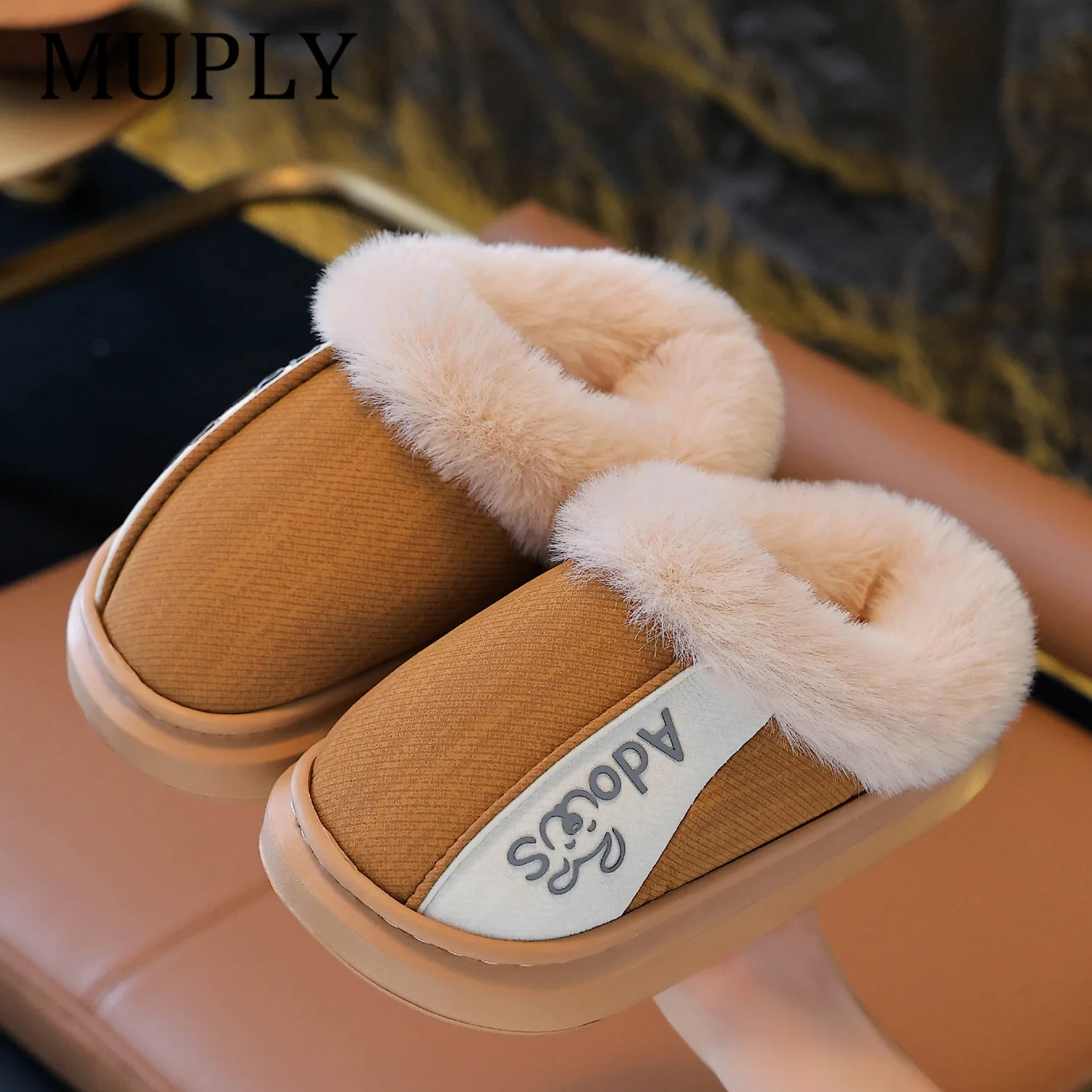 Boys Girls Slippers Fluffy Slippers Girls Thick Sole Non Slip Plush House Shoes Casual Soft Bottom Floor Kids Home Shoes