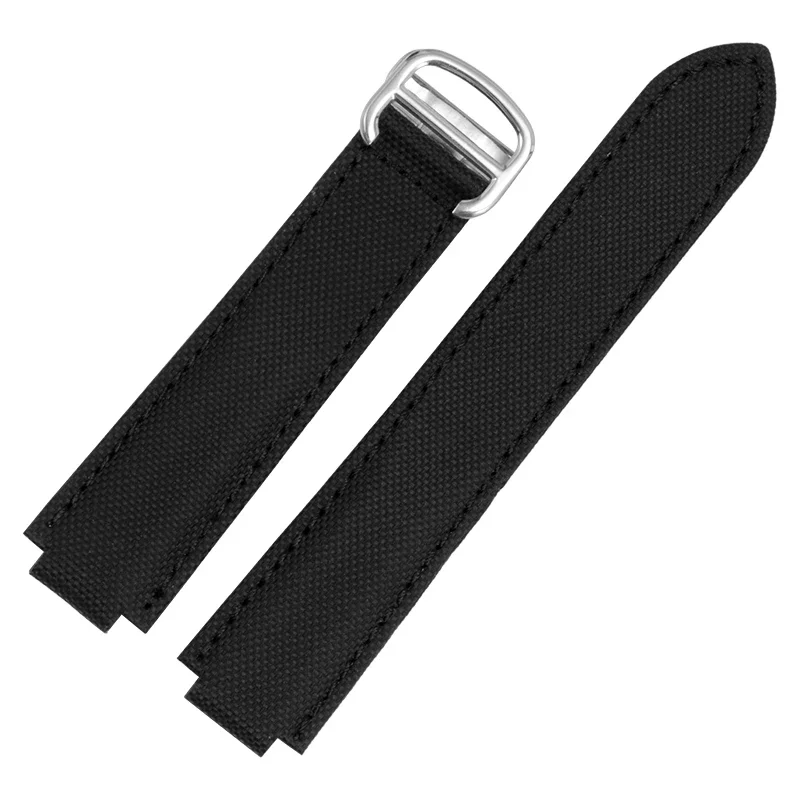 Nylon watchband for Cartier Blue Balloon WSBB0015 Wrist band 16*8mm 18*11mm 20*12mm black watch strap with folding clasp