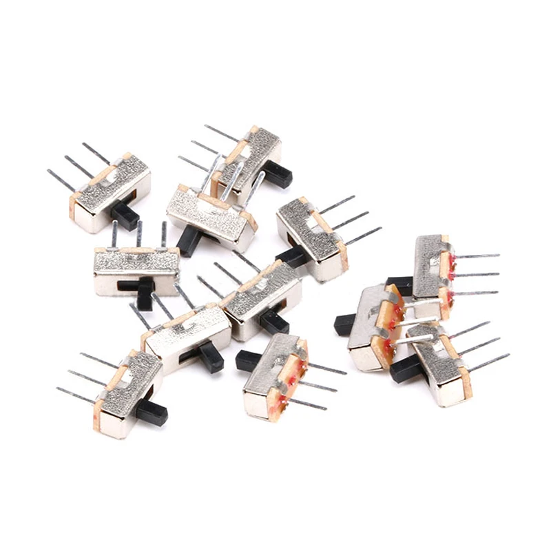 10pcs Interruptor on-off mini Slide Switch SS12D00 SS12D00G3 3pin 1P2T 2 Position High quality toggle switch Handle length:3MM