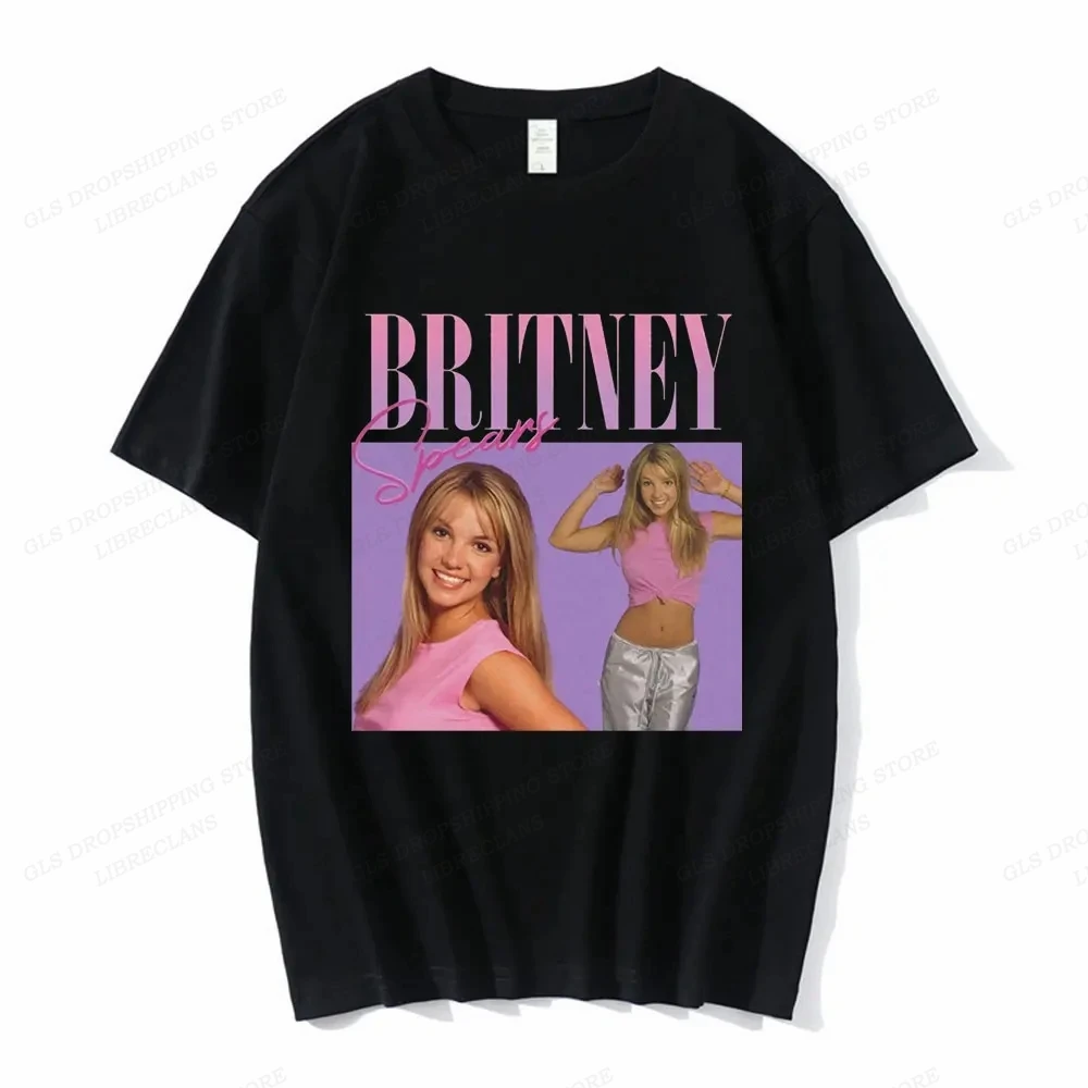 90s Singer Britney Spears T Shirt Men Women Fashion T-shirt Kids Hip Hop Tops Tees Cotton Summer Tshirt Music Album Tops Rapper