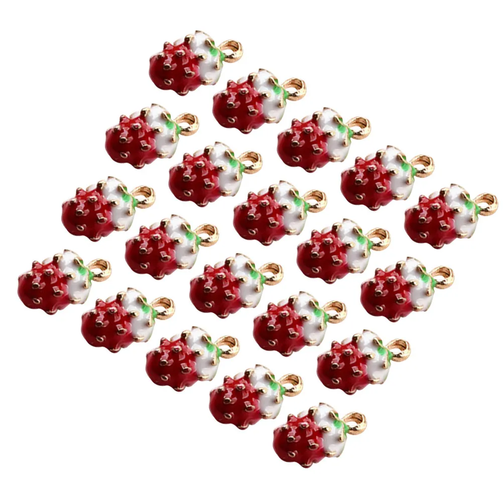 

20Pcs DIY Strawberries Alloy Pendant Charms Jewelry Making Accessories for Necklace Bracelet Keychain Charm Pendant Set