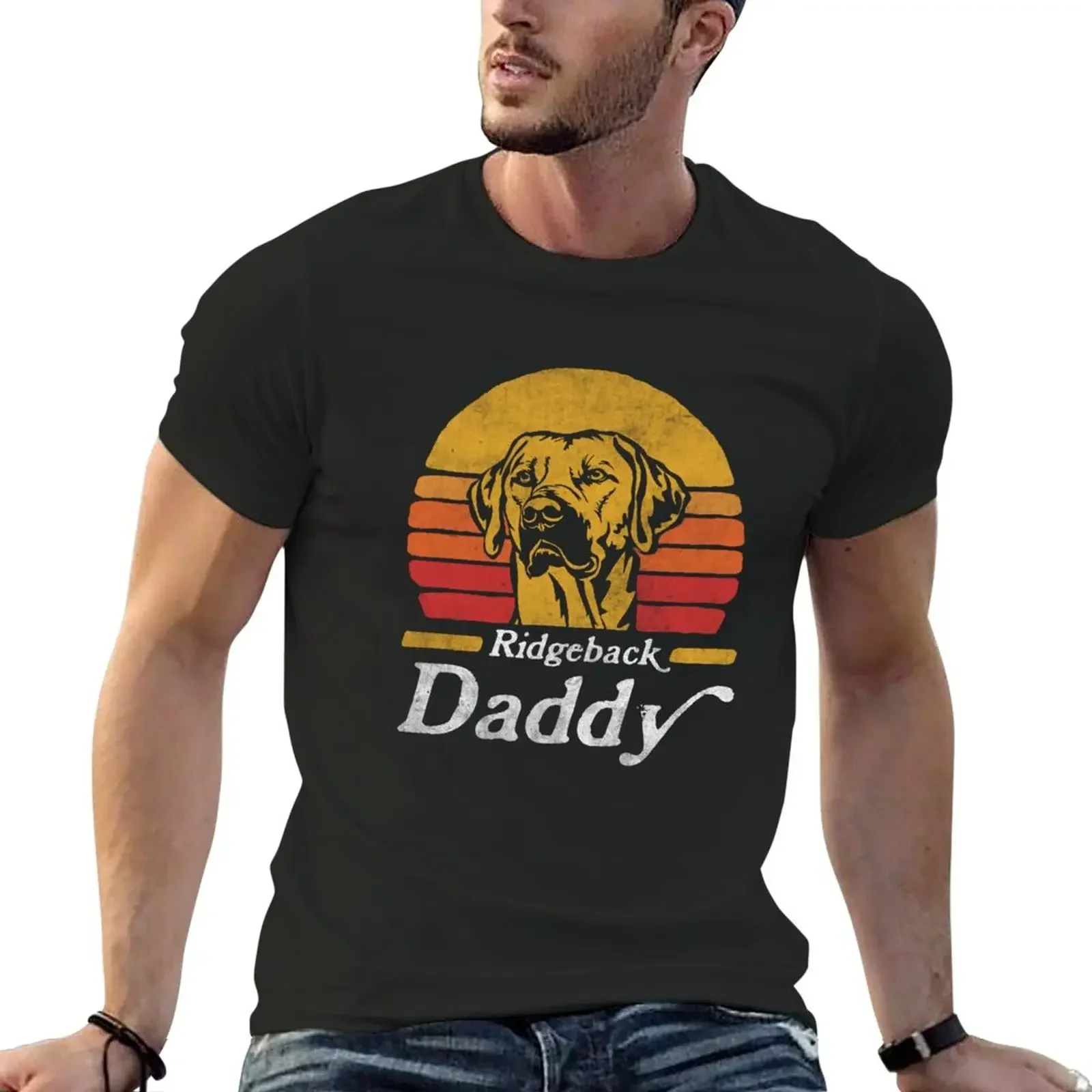 Retro Vintage Rhodesian Ridgeback Daddy T-Shirt boys whites korean fashion men graphic t shirts