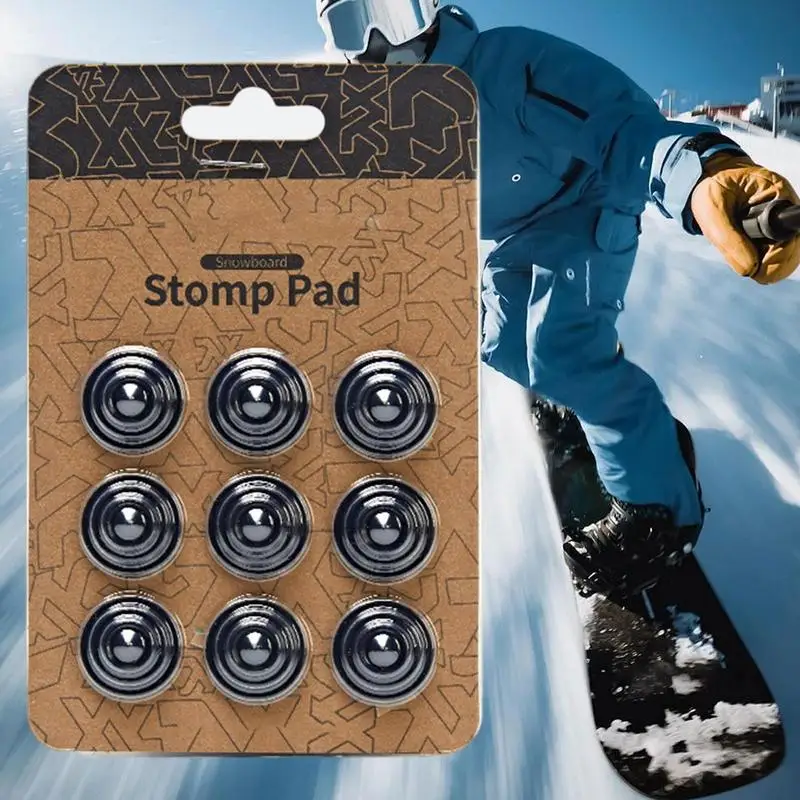 스노우 보드 그립 패드 9 조각 미끄럼 방지 패드 스터드 그리퍼 패딩 콘 겨울 야외 스키를위한 훈련 스포츠 장비