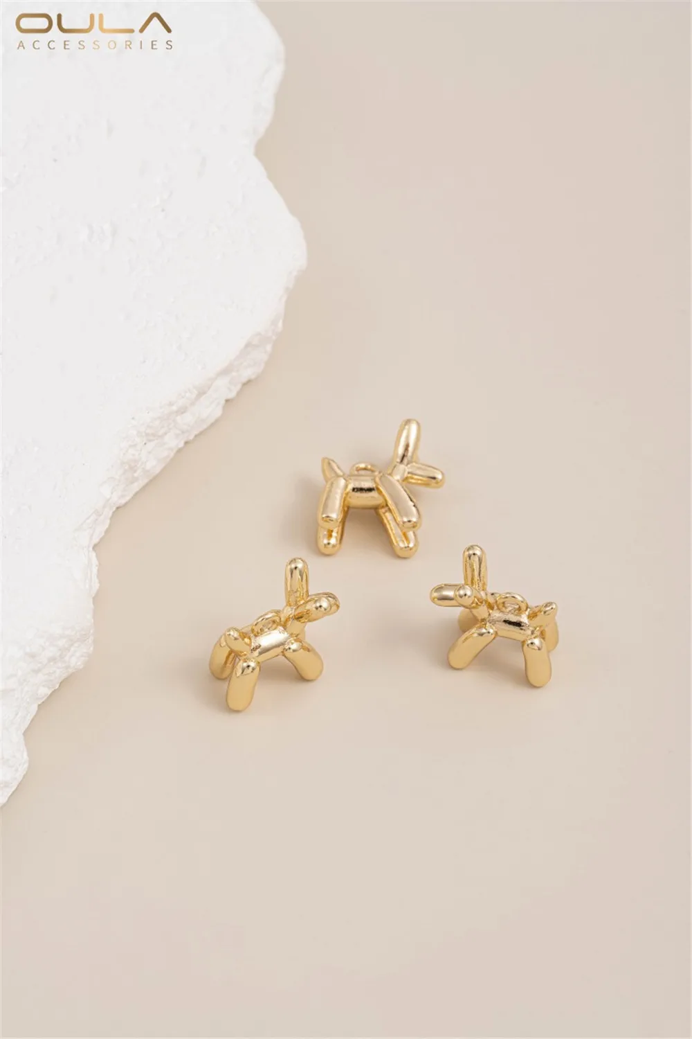 

1pcs 14K Gold-plated Cute Balloon Dog, Elk and Deer Pendant, Diy Original Jewelry Bracelet Accessory
