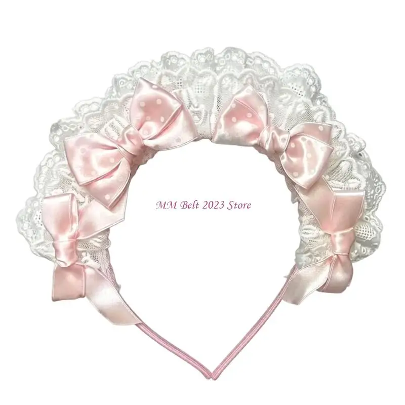 49ME Stylish Hairband With Bows Detail Fashion Cosplay Hair Ornament For Casual Wear