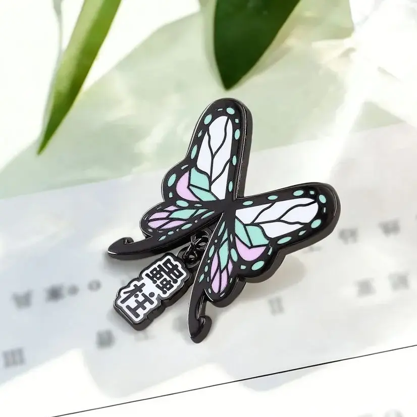 Insect Hashira Butterfly Enamel Pin Anime Kochou Shinobu Pendant Brooch For Backpack Clothes Gift