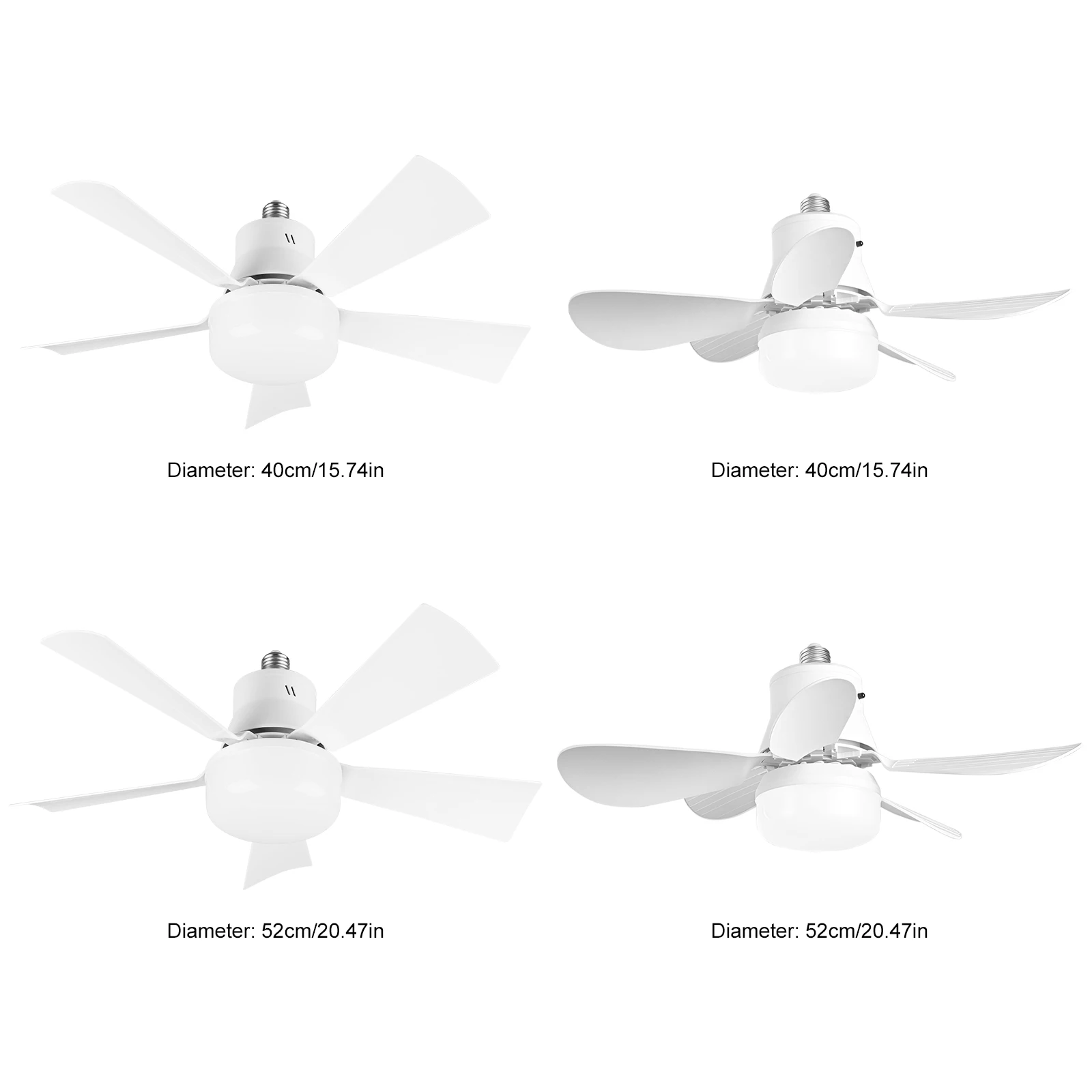 Ceiling Fan with Light Ceiling Fan Light Remote Control LED Light Fan 3 Light Colors Socket Fan Light Low Noise for Dining Room