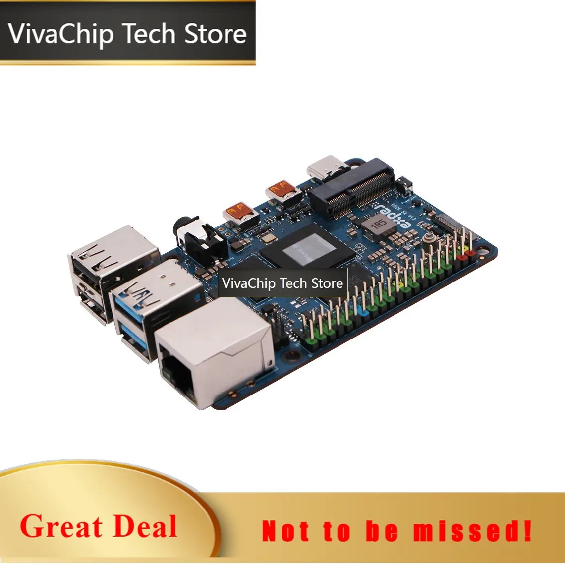 VivaChip TechRadxa ROCK 5A Blue Edition RK3588S Eight-core Single-board Computer Raspberry Pi Compatible Replacement For 8K Outp