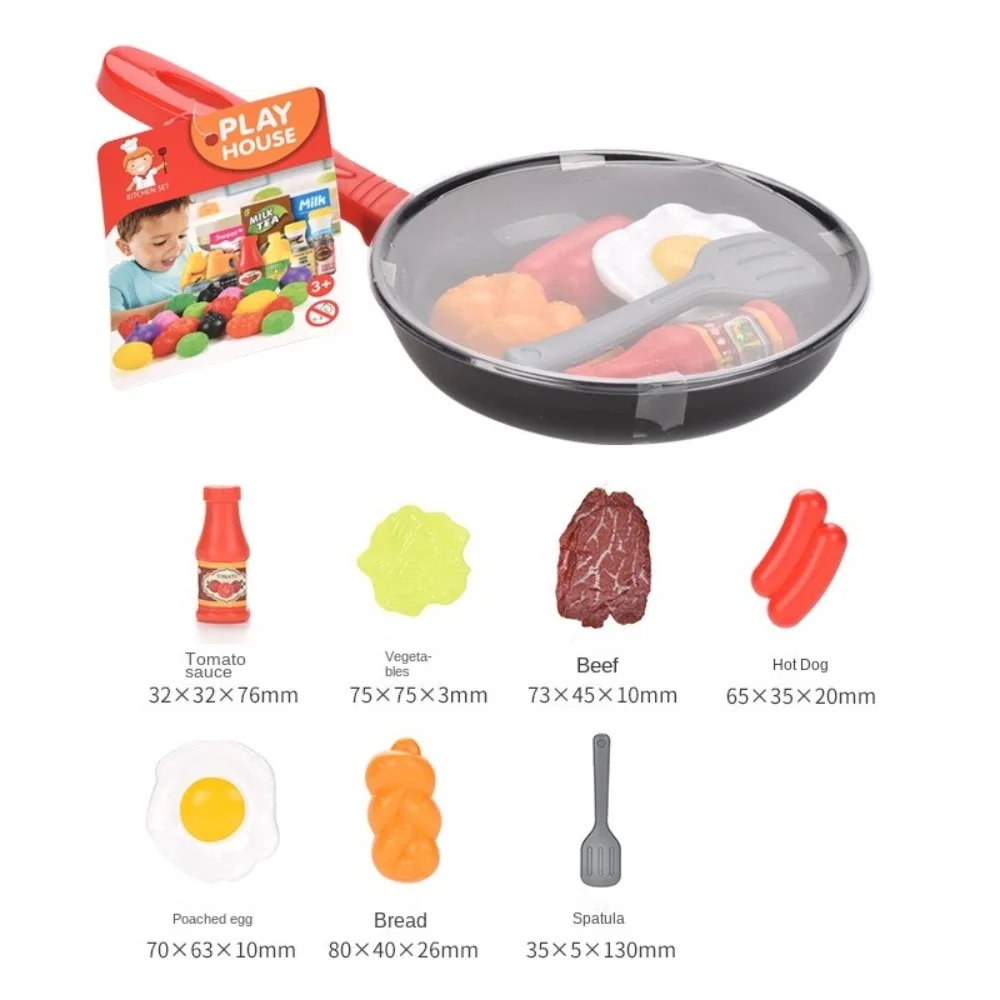 8 stücke Montessori Simulation Küche Spielzeug Steak Gemüse Brot Hot Dog Kochgeschirr Spiel Set Pretend Spielen Neue Jahr Geschenk Kinder Spielzeug