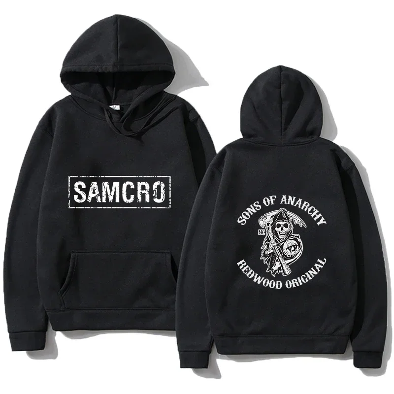 Men's Anarchy Son hooded sweatshirt double-sided printed sweatshirt fashion brand designed sweater men's wool hooded sweatshirt