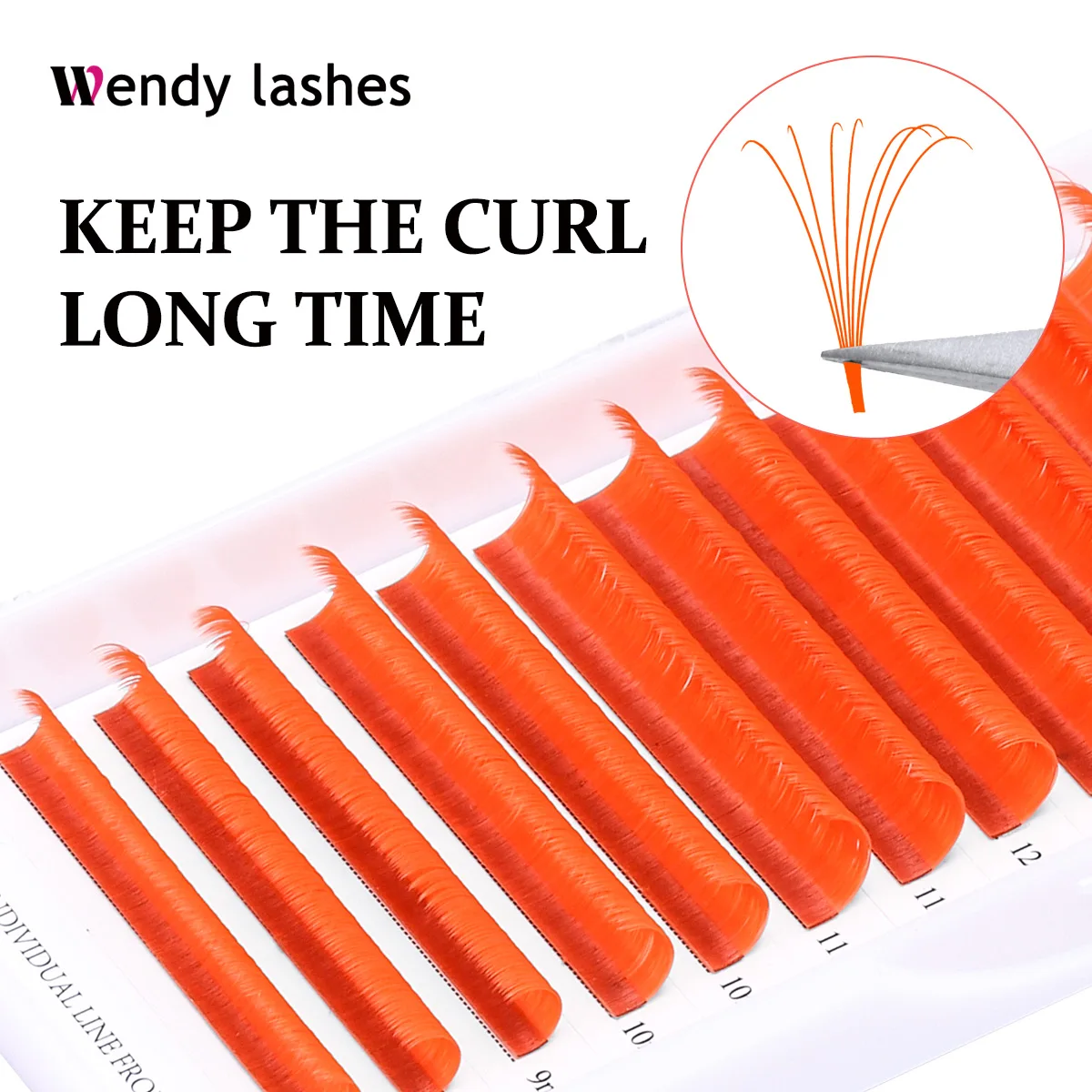 Orange Lash Colored Eyelashes Extension Makeup Soft Natural Mix Lashes Extension Mink Faux Neon Lash Extensions for Wendy