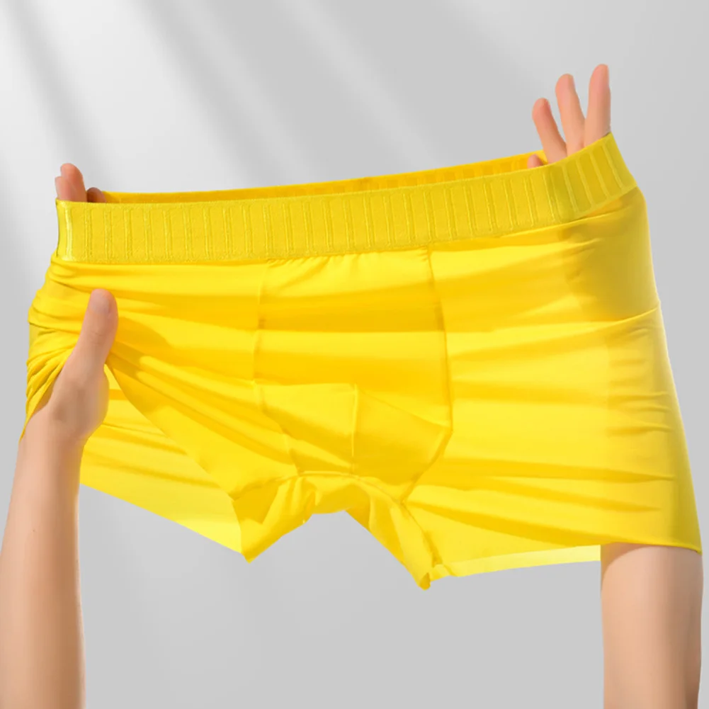 

Mens Elastic Quick Dry Underwear Breathable Boxer Shorts Ice Silk Briefs Low Waist Underpants Men's Panties Soft Sleep Lingerie