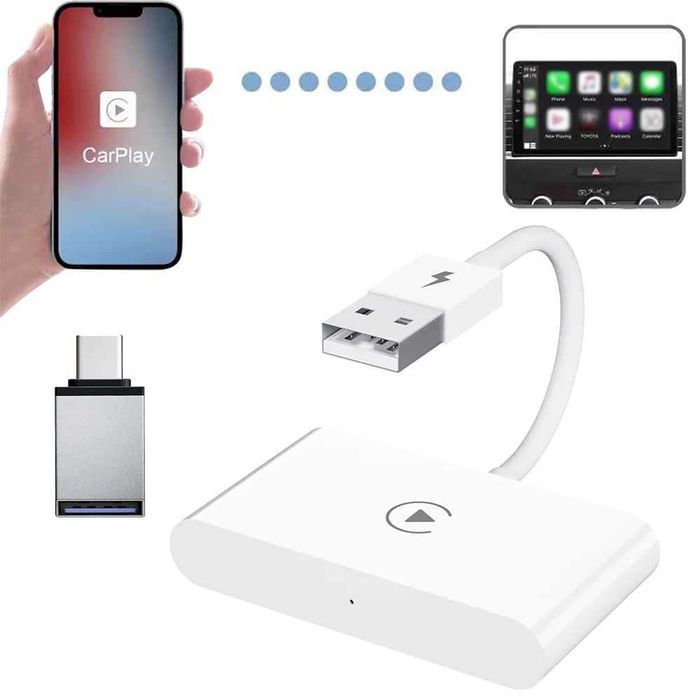 

For Apple Wireless CarPlay Adapter Car Multimedia Player Adapter Carplay 5G For lPhone Dongle Plug Play USB Type-C Wireless