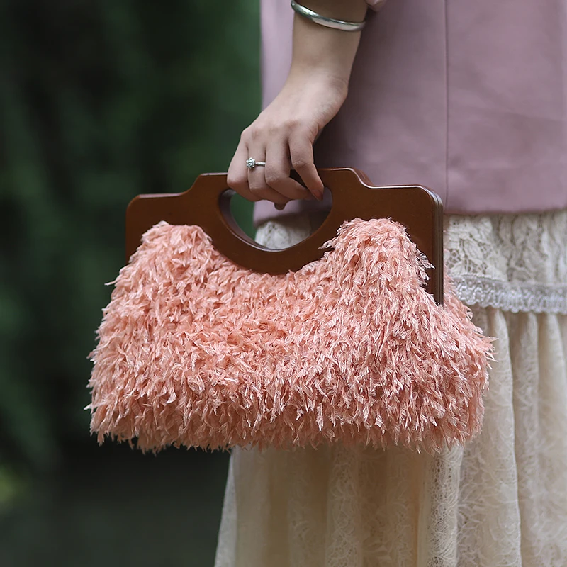 1 Set Solid Wood Purse Frame Kiss Clasp Lock DIY Bags Accessories 28X11 Cm Handmade Factory Screws Wooden Purse Handles Hanger