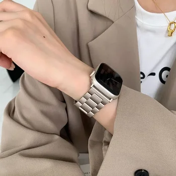 애플 워치용 팔찌, 울트라 2, 49mm 밴드, 45mm, 44mm, 42 스테인레스 스틸 스트랩, 아이워치 SE 9, 8, 7, 6, 5, 한국, 41mm, 40m 스타 라이트