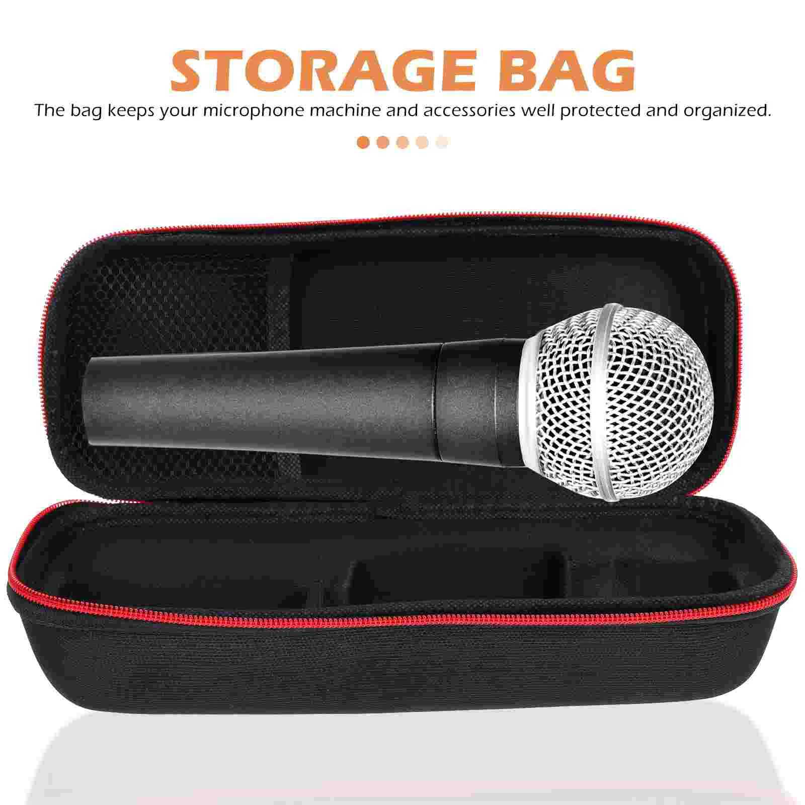 Portable Mic Microphone Storage Bag Large-capacity Pouch Black Eva Accessories Travel