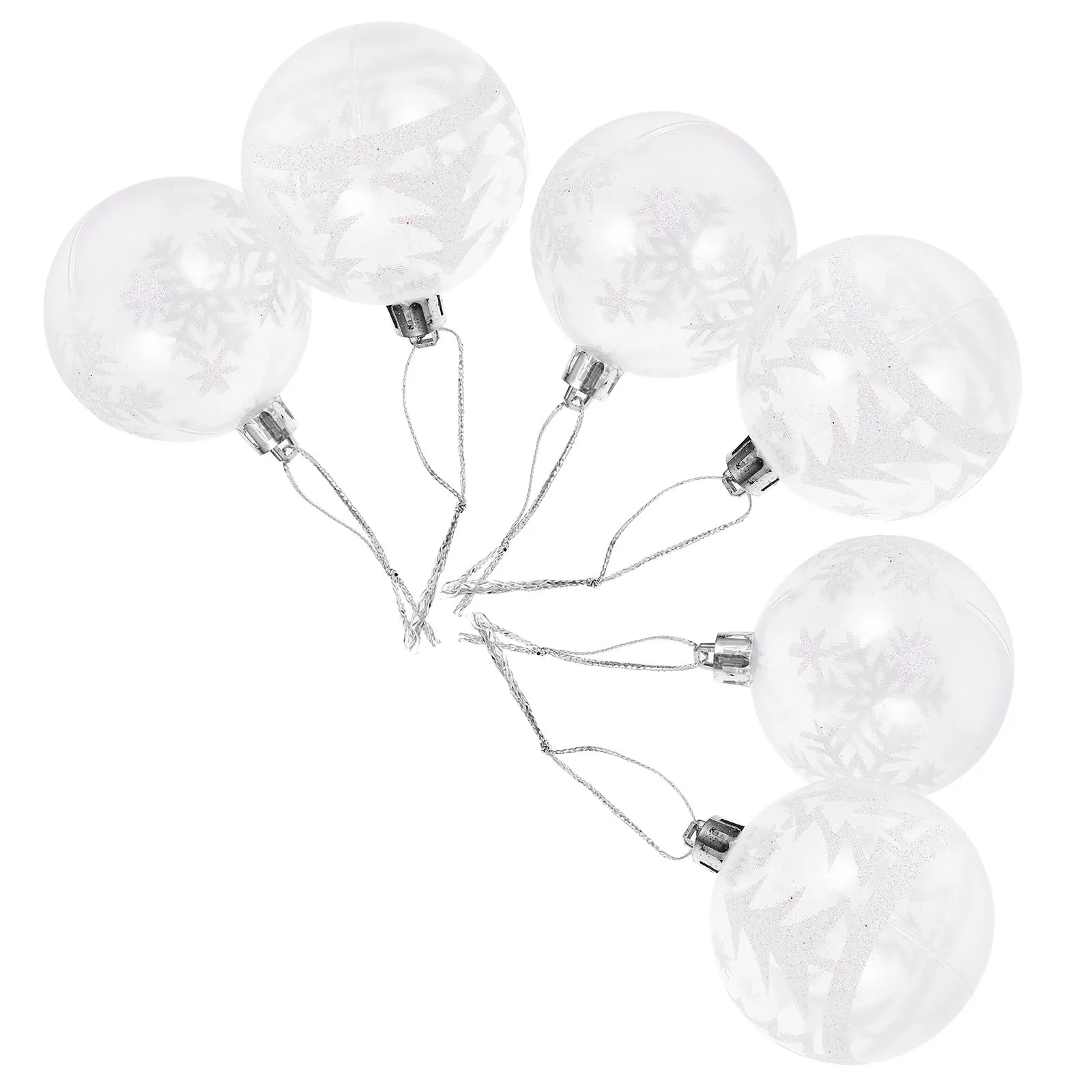 

6Pcs Xmas Tree Ball Hanging Ornaments Plastic Decorations for Christmas Party Home Holiday Hanging Christmas Baubles