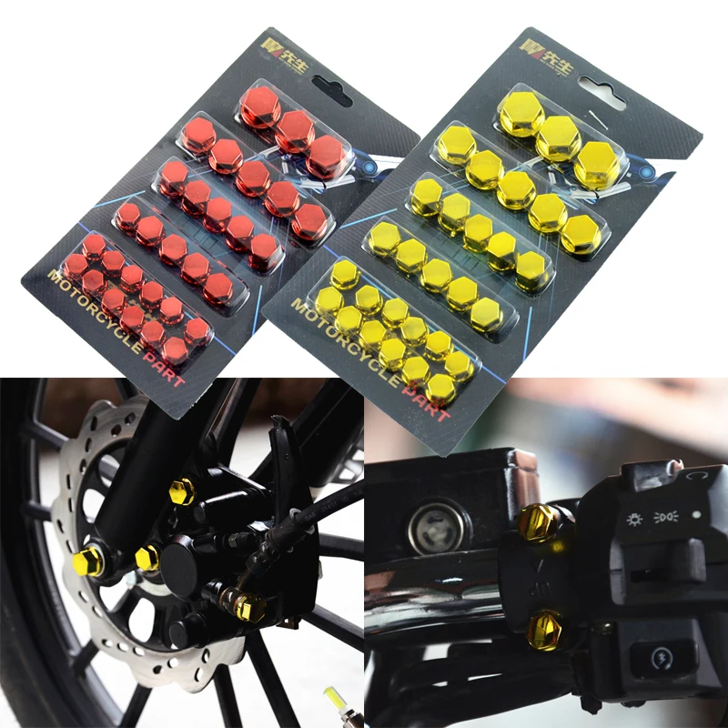 30pcs Motorcycle Colorful Screw Cover Scooter Engine Tuning Accessories Screw Cap Plating Cover Decoration