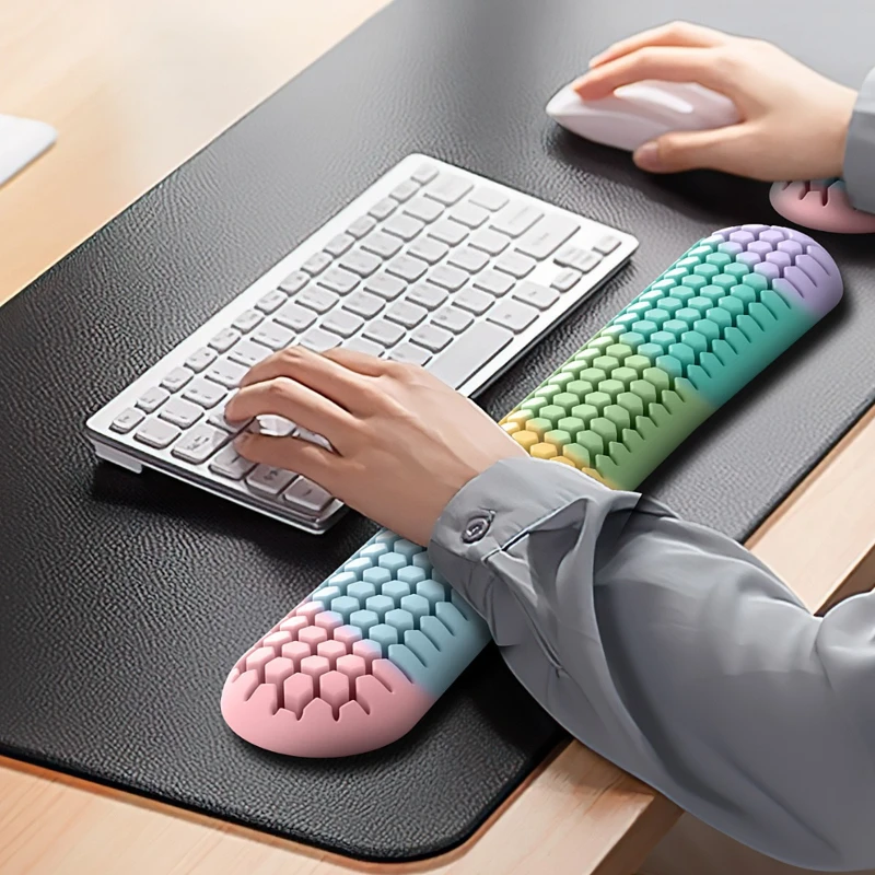 

Silicone Keyboard Wrist Rest, Mouse Wrist Pad, Hand Care, Comfortable Heat Dissipation, Ventilation, Typing and Office Pad