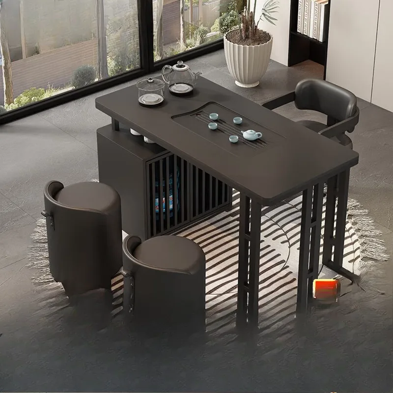 

Minimalist balcony tea table, household small tea table and kettle integrated