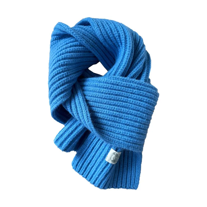 Women Autumn Winter Knitted Scarf Candy Color Letter Korean Warm Knitted Neck Scarves