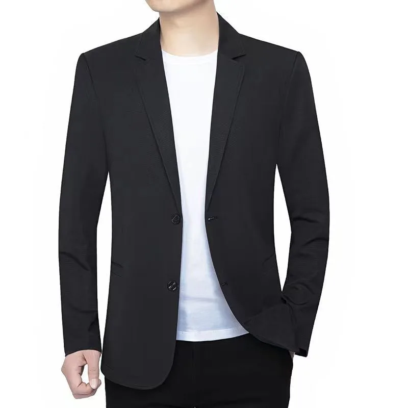 Traje informal de Z687-2024 para hombre, traje informal de negocios a rayas, floreciente y tejido elástico pequeño