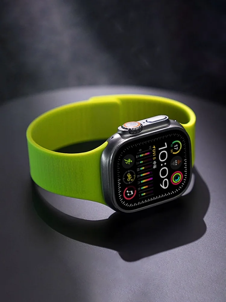 

Magnetic Silicone Strap for Apple watch Bands Ultra 3 40mm 44mm 46mm 45mm 49mm 42mm 41mm correa Bracelet iWatch 11 10 SE 9 8 7 6