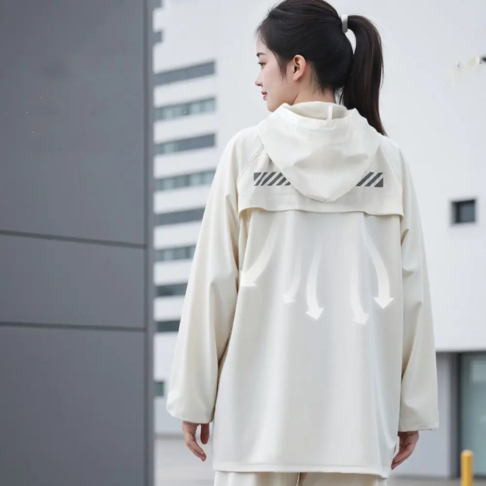 

With Reflective Strips Raincoat Rain Pants Suit Soft Professional Motorcycle Rain Jackets Waterproof Heavy Rainproof Suit