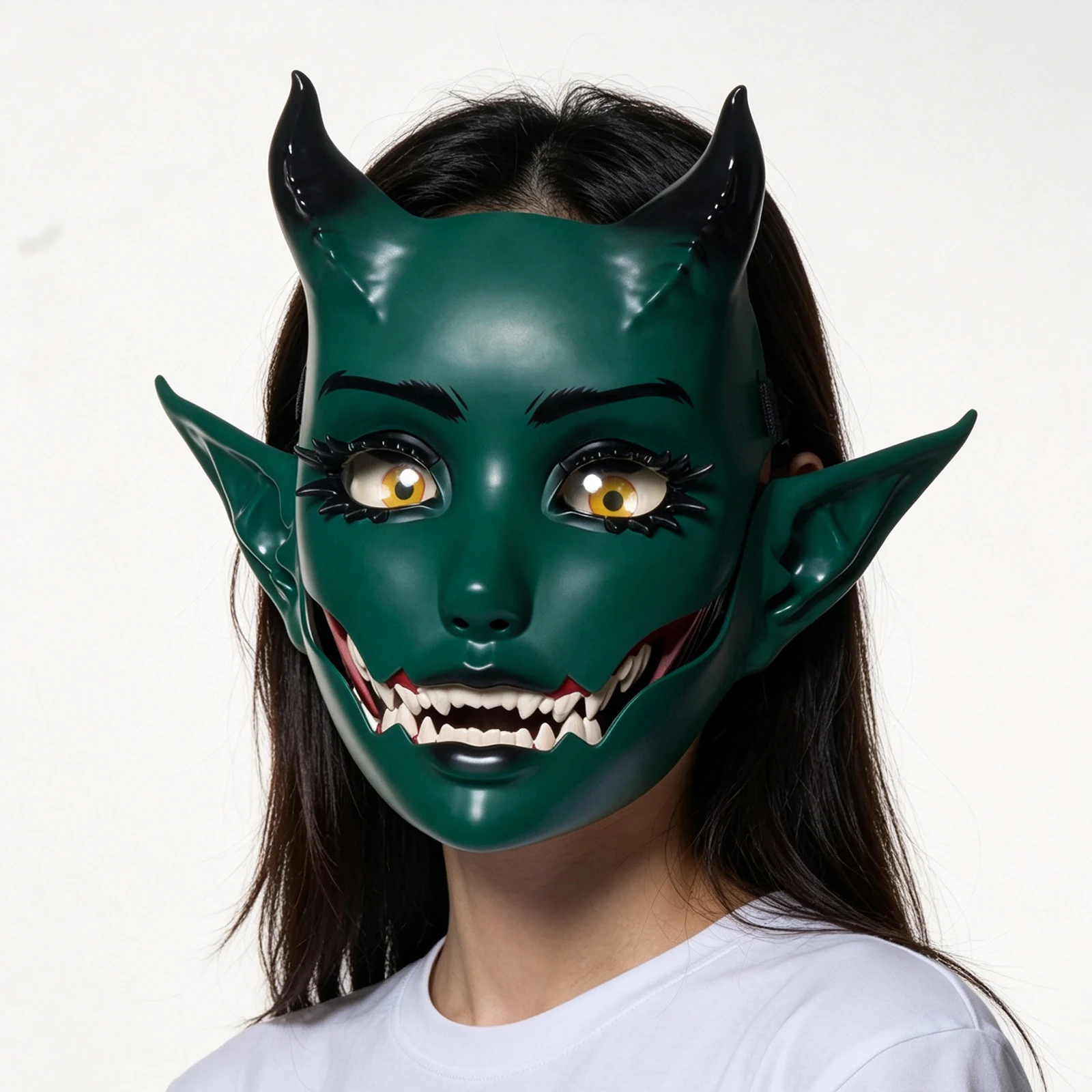 JAUPTO 7-Farbige Hornige Maske mit Beweglichem Kiefer und Offenem Mund, Fantasy-Kreatur-Maske für Halloween-Kostüme, Partys und Festivals, Gesichtsbedeckung für Erwachsene – Detail 13