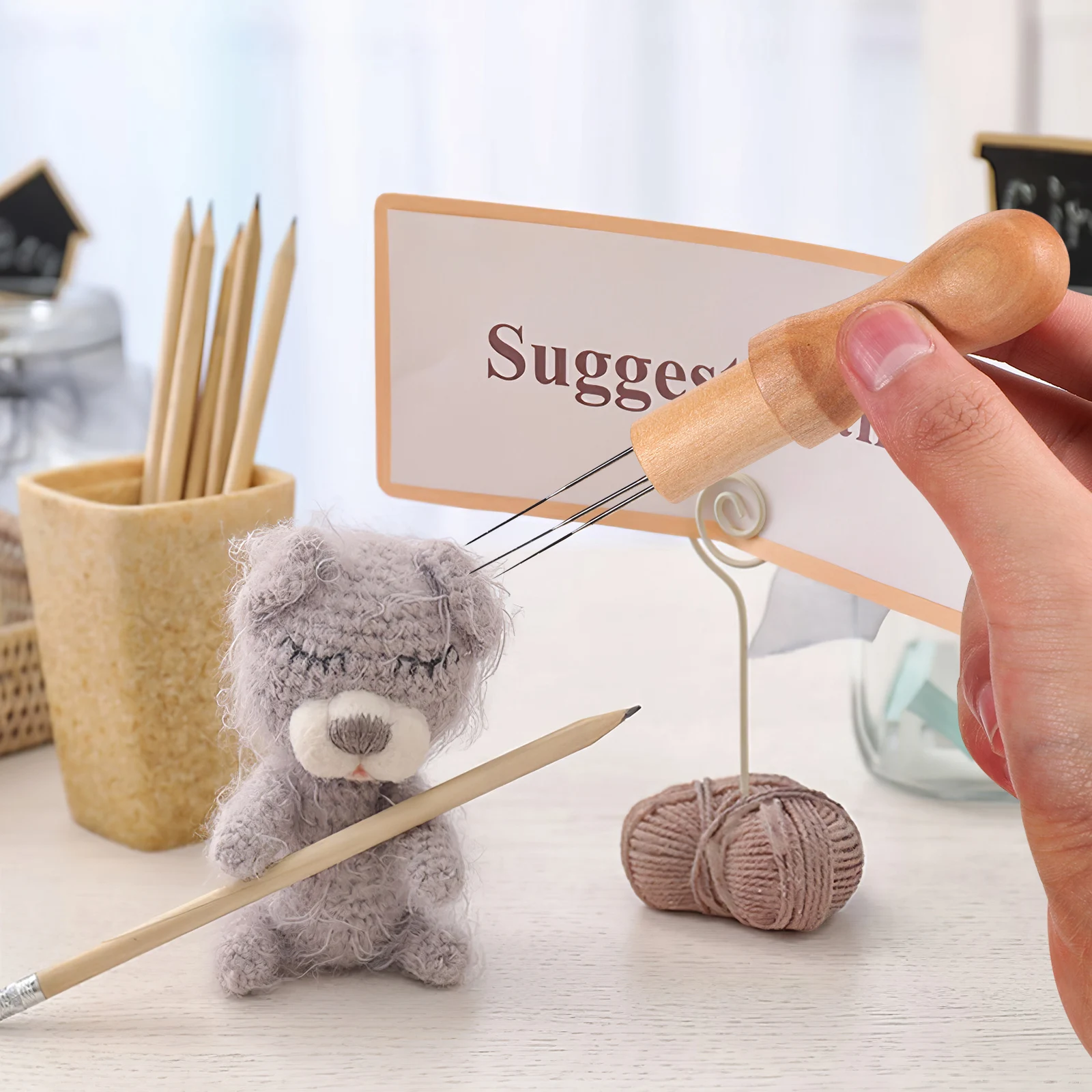 

70 Wool Felting Needles LM S 30 Spiral Wood H Punch Tools Crafts Supplies Replacement Kits Felt Projects Needle H les