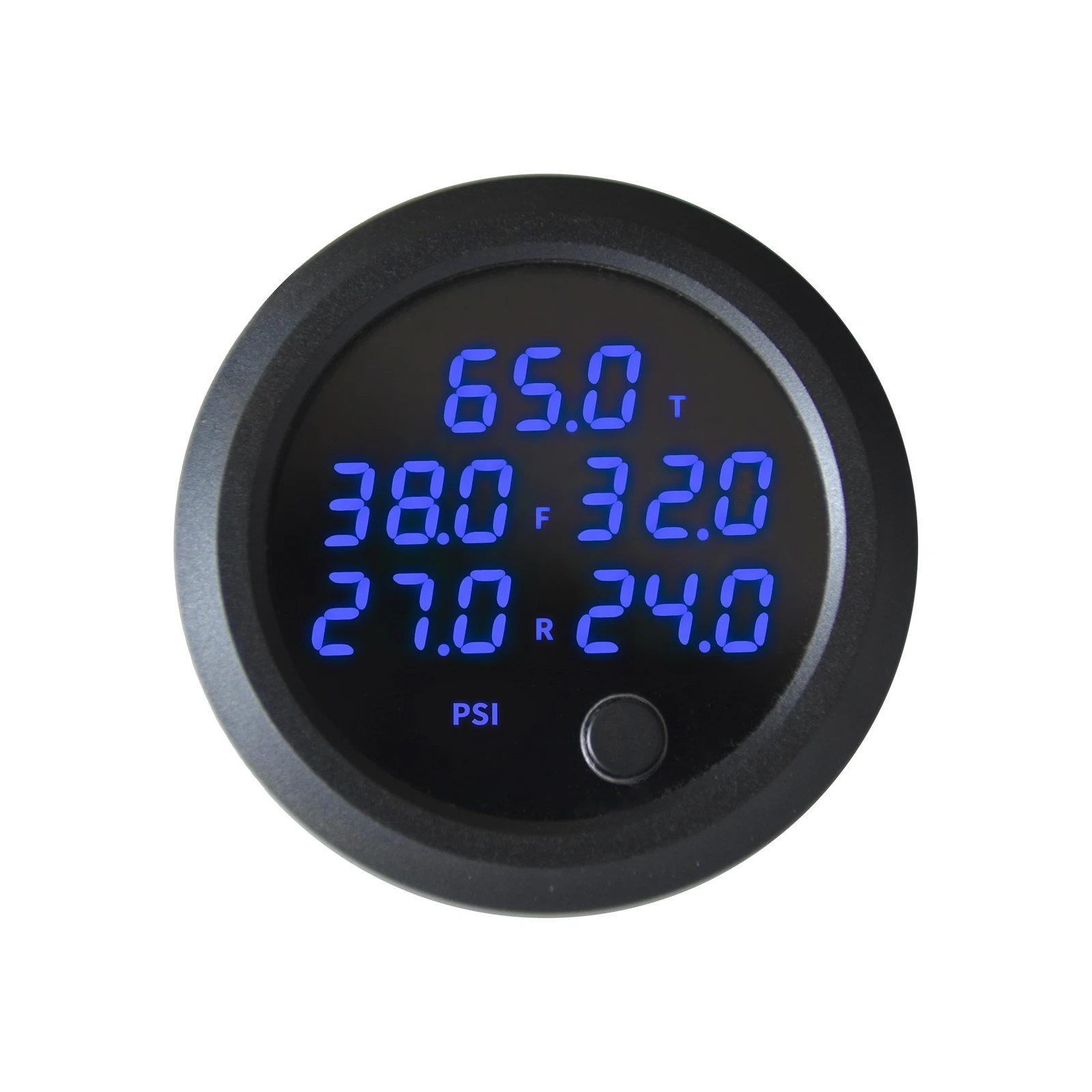 Universal LED FIVE Display Dual Air Suspension Pressure Gauge Meter Air Ride Gauge With 1/8NPT Sensors WHITE RED BLUE