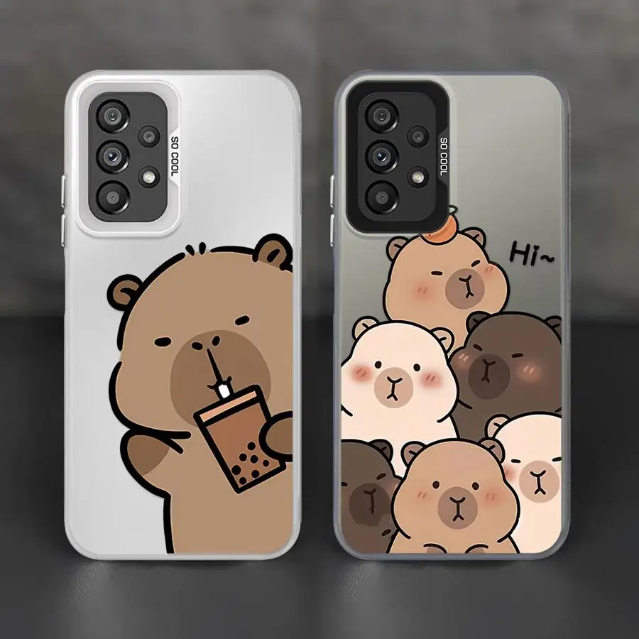 

Case for Samsung Galaxy A26 A36 A73 A71 A51 A56 A54 A35 A55 A52 A72 A53 Soft Cover Cartoon Cute Capybara