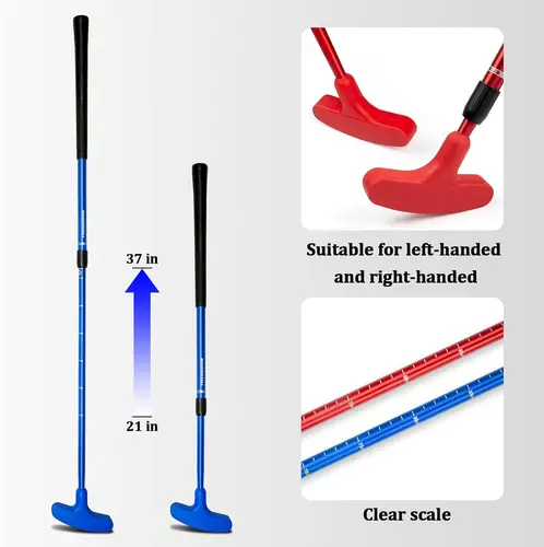 Imagen 2 del producto Putters de golf para hombres y mujeres Putter bidireccional para niños Mini Putter de golf para golfistas diestros o zurdos Putt de golf de longitud ajustable